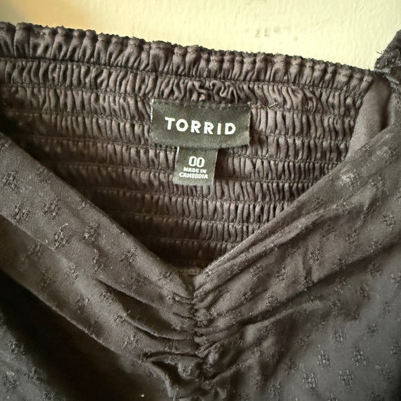Torrid Black Ruched Blouse - Picture 2 of 5